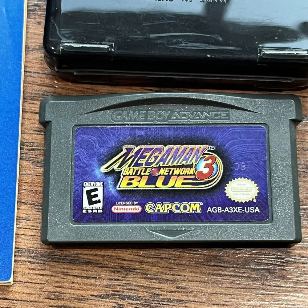 Vintage 2001 Gameboy Advance GBA Mega Man Battle Network 3 Blue Game Manual Case